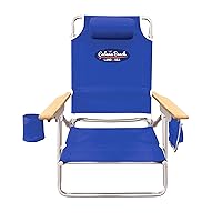 5 Position Folding Beach Lightweight, Portable Reclining Outdoor Camping Chair, Dazzling Blue