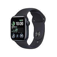 Watch SE (2nd Gen) [GPS 40mm] Smart Watch w/Midnight Aluminum Case & Midnight Sport Band - S/M. Fitness & Sleep Tracker, Crash Detection, Heart Rate Monitor, Retina Display, Water Resistant