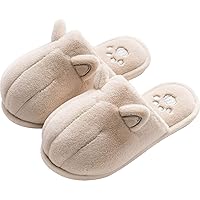 Women's Winter warm Cartoon animal slippers,Cute horns and cat ears-shaped slipper slippers,bedroom Non-slip slippers
