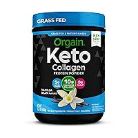 Orgain Keto Collagen Protein Powder with MCT Oil, Vanilla - Paleo Friendly, Grass Fed Hydrolyzed Collagen Peptides Type I and III, Dairy Free, Gluten Free, Soy Free, 0.88 Lb (Packaging May Vary)