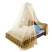 Just Relax Decorative Elegant Bed Net Canopy Set Including Full Hanging Kit, Ideal for Indoors or Outdoors, Intended for a for Covering Beds, Cribs, Hammocks (Beige, Queen/King)