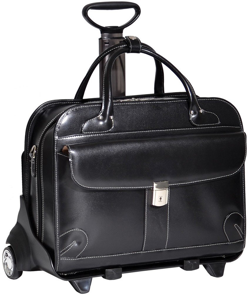 McKleinUSA Checkpoint-Friendly Women's Laptop Briefcase, Leather, Mid-Size, Black - Lakewood | McKlein - 96615, 18 l x 8 75 w x 14 5 h