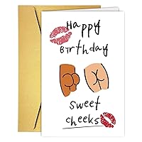 Funny Birthday Cards For Him, Happy Birthday Sweet Cheeks, Butt Card For Him, Naughty Birthday Cards for Boyfriend, Witty Birthday Gift for Husband, Ass Obsession Gift