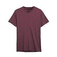 Mens V Neck Short Sleeve Tee Premium Fit Solid T Shirts