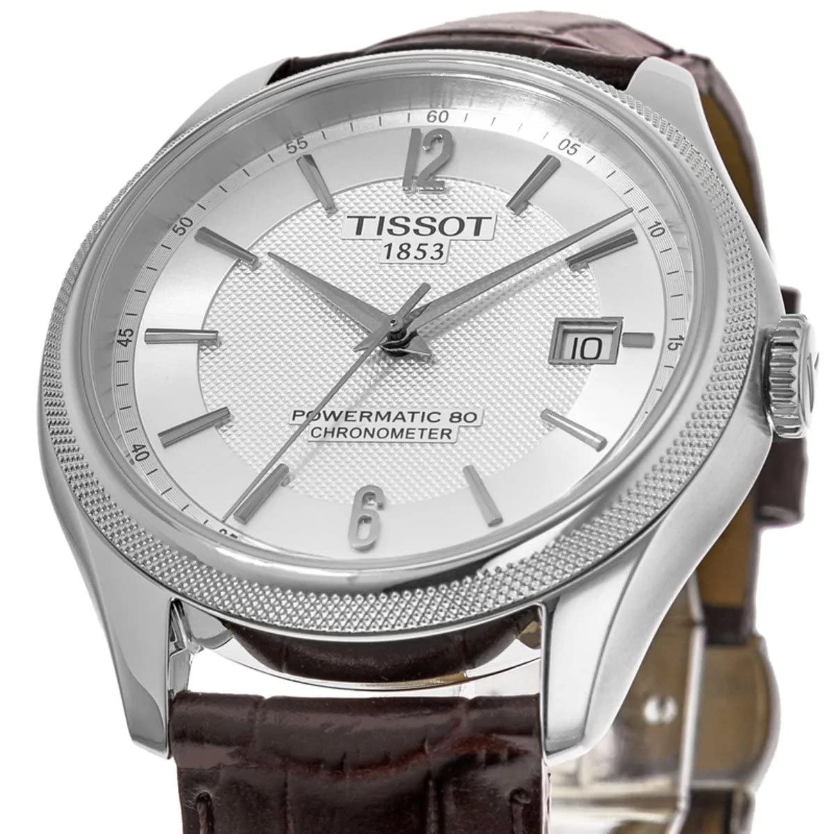 Tissot Mens Ballade COSC 316L Stainless Steel case Swiss Automatic Watch, Brown, Leather, 20 (T1084081603700)