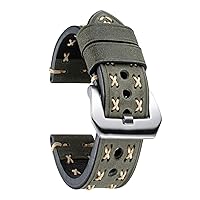 BINLUN Leather Watch Strap for Men Women 20 mm 22 mm 24 mm 26 mm Watches Smartwatch X-shape Leather Strap