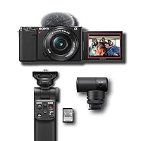 Sony Alpha ZV-E10 - APS-C Interchangeable Lens Mirrorless Vlog Camera Kit & Content Creator Kit Black