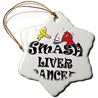 3dRose Blonde Designs Smash The Causes - Smash Liver Cancer - Ornaments (orn-195996-1)