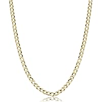 Verona Jewelers 10K Gold Unisex 2.2mm Italian Cuban Curb Link Chain Necklace- 10K Necklaces, 10 Karat Gold Chain, 16