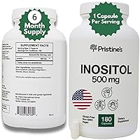 Inositol (Myo Inositol) Supplement - 500mg 180 Day Supply PCOS Supplements for Fertility - Healthy Ovarian Support Supplements