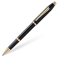 Century II Selectip Rollerball Pen, Black Lacquer with 23KT Gold-Plated Appointments