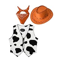 TiaoBug Cowboy Cowgirl Western Dress Up Open-Front Sleeveless Cardigan Waistcoat Jacket Vest Halloween Cosplay Party Costumes