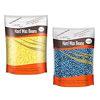 1.3lb Hard Wax Beads for Hair Removal, Yovanpur Pearl Wax Beads for Brazilian Waxing, Waxing Beans for Sensitive Skin, 21oz Face Eyebrow Back Legs At Home with 20pcs Wax Sticks(Honey & Dark green)