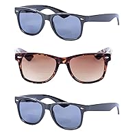3 Pair of Bifocal Reading Sunglasses for Men and Women - Outdoor Sun Reading Glasses with Spring Hinges