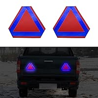 RUANTE Car Reflective Stickers Moving Vehicle Sign Car Anti-Collision Diamond Grade Super Reflective Sticker Slow Moving Warning Triangle for Farm Agricultural Vehicle Cars SUVS Truck Blue 2pc