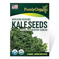 Purely Organic Products Purely Organic Heirloom Kale Seeds (Vates Blue Scotch Curled) - Approx 600 Seeds