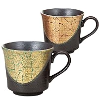 Kutani Ware Ceramic Pair Mug Gold Foil Color