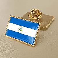 Nicaragua Flag Brooches for Women Men - Crystal Epoxy Badge Brooch World Flag Badges Country Charm Novelty Jewelry