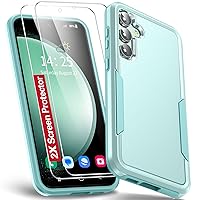Oterkin for Samsung Galaxy S23 FE Case, [3 in 1] Galaxy S23 FE 5G Case with [2Pcs Tempered Glass Screen Protector][10FT Military Grade Defense][Heavy Duty Protection] S23 FE 5G Case (Green)