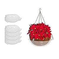 Curtis Wagner Plastics Hanging Wire Coco Basket Drip Pan (5-Pack) - 12-14 Inch - Fast & Easy Snaps, Used Indoors, Outdoors & Garden Potting