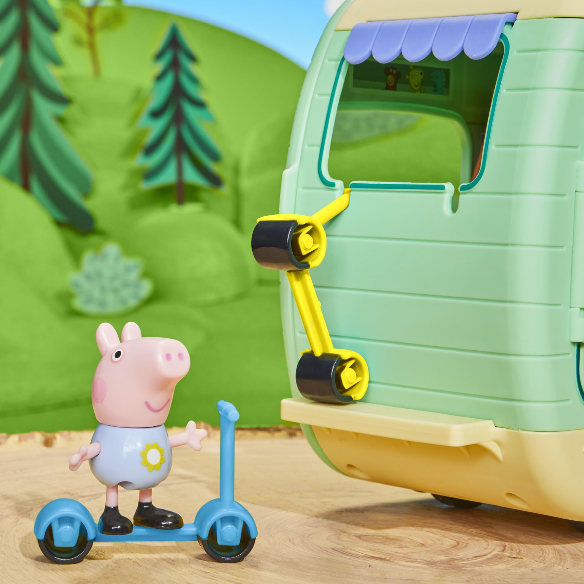 PEPPA PIG Caravan Playset with 3 Figures and 6 Accessories, Preschool Toys for 3 Year Old Girls and Boys and Up