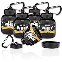 OnMyWhey - Protein Powder and Supplement Funnel Keychain, Portable to-Go Container for The Gym, Workouts, Fitness, and Travel - TSA Approved, Classic 5-Pack