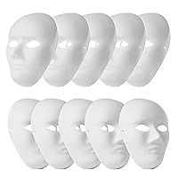  50 Pieces DIY Full Face Masks White Craft Masks Plain Paper  Mache Mask to Decorate Pulp Blank Paintable Masks Costume Craft Mask for  Women Masquerade Halloween Cosplay Dance Art Party 