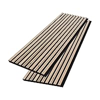 2 Pack Wood Salt Acoustic Wall Panels,47.2” x 15.7” x 0.8” Decorative Wood Panels For Wall and Ceiling,Noise Reduction Soundproof Wood Panels For Home,Office,Meeting Room(African Walnut)