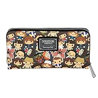 Loungefly Stranger Things Chibi Characters Simulated Leather Zip Around Wallet