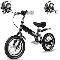 Balance Bike 2 in 1,The Dual Use of a Kids Balance Bike and Kids Bike,12 14 Inches for 2-6 Years Old,with Shock Absorbers, Fenders, Pedals, Auxiliary Wheels