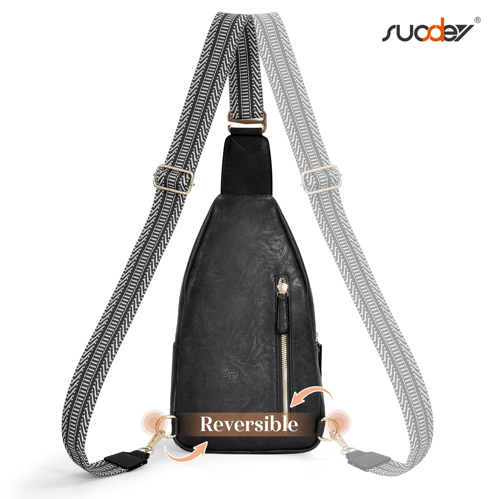 SUOSDEY Sling Bags for Women Crossbody Leather Sling Backpack Chest Bag Should Bags for Casual Traveling Hiking Cycling