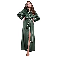 Long Silk Robes For Women - Plus Size Satin Robe For Women Sexy Sleepwear Kimono