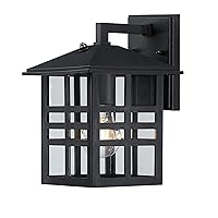 Lighting 6123100 Caliste Traditional One Light Outdoor Wall Fixture with Dusk to Dawn Sensor, Black Finish, Clear Glass