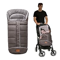 LAT Baby Warm Bunting Bag Universal,Stroller Sleeping Bag Cold Weather,Waterproof Toddler Footmuff (Basic, Grey)