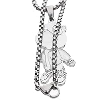 808s and Heartbreak Heartbreaker Hip Hop Rapper Pendant Chain Necklace (Silver Bear)