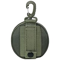 Molle Pouches,Belt Pouch with Clip Nylon Key Pouch Portable Outdoor Mini Zippered Change Purse Round Mens Coin Pouch Key Bag for Travel Sports