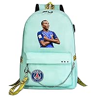 Kylian Mbappe Graphic Laptop Bag with USB Charger Port-Lightweight Canvas Bookbag Hiking Daypack