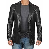 Decrum Leather Blazer for Men - Real Lambskin Casual Mens Leather Jacket