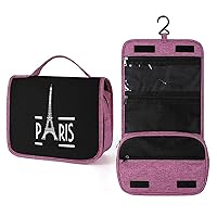 Paris with Eiffel Makeup Bag Travel Toiletry Bag Waterproof Cosmetic Bag with Portable Hook Handbag