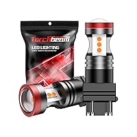 3157 LED Bulbs, Amber Yellow LED Turn Signal Lights Bulbs, 400% Brighter 3156 3057 3457 4157 LED Bulb with Projector Replacement for Directional Blinker Parking Side Marker Lights