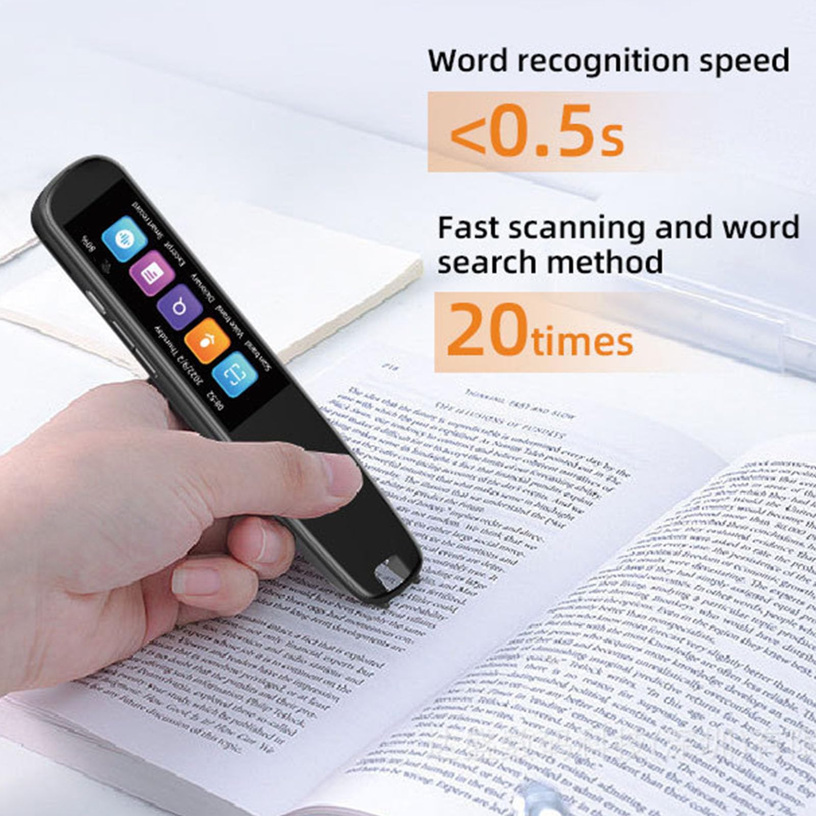 Pen Scanner, 2.99in Scanning Translation Pen, Smart HD WiFi Translator Device Language Translator Dictionary Pen Smart Reading Pen for Language Learners