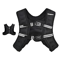 PACEARTH Weighted Vest, 6lb/12lb/16lb/20lb/25lb/30lb Weight Vest with Reflective Stripe, Body Weight Vests Adjustable for Men, Women Workout, Strength Training, Running, Walking, Jogging