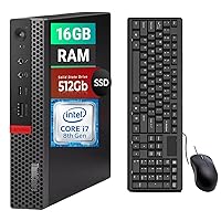 Lenovo ThinkCentre M920Q Tiny Desktop Computer, Intel Core i7-8700T 2.4GHz Up to 4.00GHz, 16GB DDR4, 512GB SSD, Keyboard&Mouse, HDMI, DP, Windows 10 Pro (Renewed)