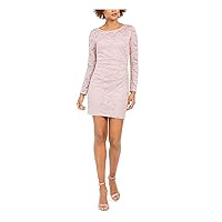 Womens Ruched Lace Bodycon Dress