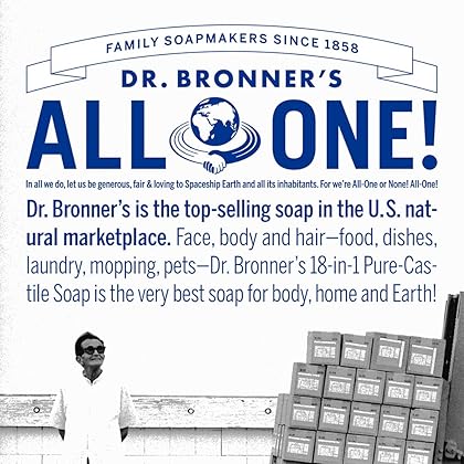 Dr. Bronner's - Pure-Castile Liquid Soap (Citrus, 32 ounce) - Made with Organic Oils, 18-in-1 Uses: Face, Body, Hair, Laundry, Pets and Dishes, Concentrated, Vegan, Non-GMO