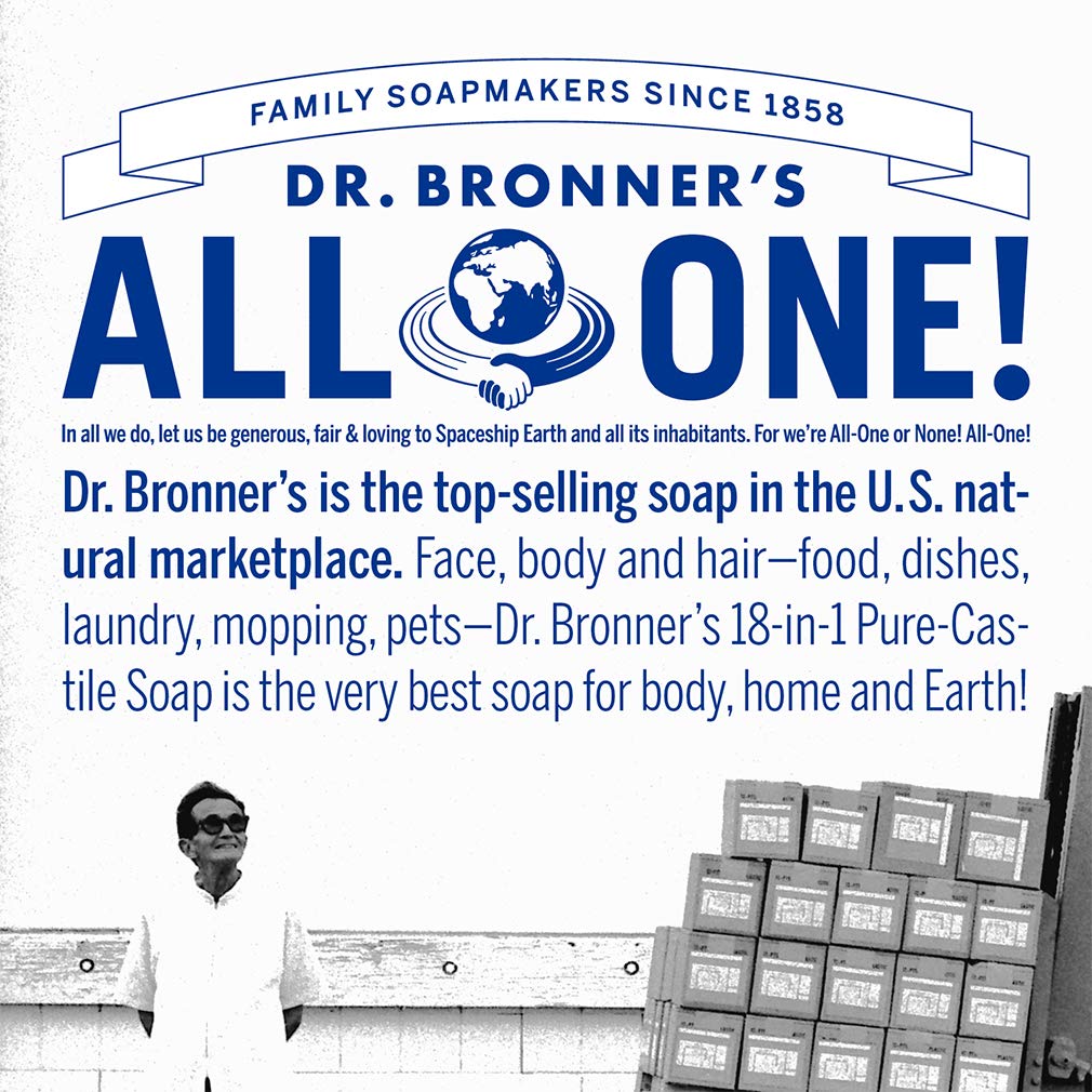 Dr. Bronner’s - Pure-Castile Liquid Soap (Baby Unscented, 16 Ounce) - Made with Organic Oils, 18-in-1 Uses: Face, Hair, Laundry & Dishes For Sensitive Skin & Babies, No Added Fragrance, Vegan, Non-GMO