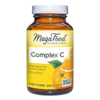 MegaFood Complex C - Immune Support - A Daily Dose of Vitamin C Delivered With Real Food - Vegan - Non-GMO - Gluten Free, Made Without 9 Food Allergens - 60 Tabs
