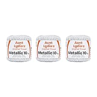 Aunt Lydia Metallic White/Silver Yarn - 3 Pack of 100y/91m - Mixed Materials - 10-100 Yards - Knitting, Crocheting & Crafts