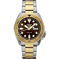 SEIKO SRPK24,Men Sport,GMT,Mechanical,Automatic,Stainless,Two Tone,Brown Dial,100m WR
