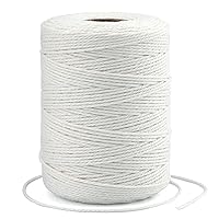 G2PLUS White String,2MM White Cotton String,656Feet Cotton Bakers Twine String for DIY Art&Crafts,Gift Wrapping,Gardening,Macrame,Meat and Roasting(200M/218Yard,12Ply White Twine String)